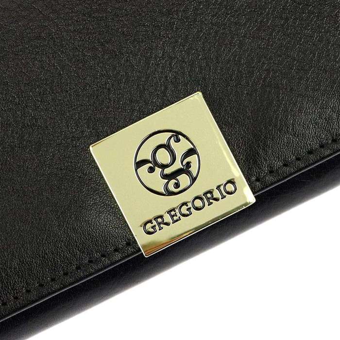 Dámská Kožená Peněženka Gregorio GS-122 Velká Černá s Ozdobným Zapínáním a RFID Zabezpečením